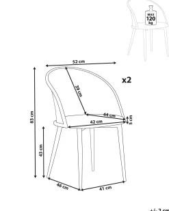 Zestaw 2 metalowych krzeseł zielony