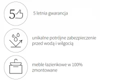 Zestaw Łazienkowy 80cm Szafka z Umywalką Grafit Mat GEO