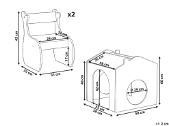 Zestaw dla dzieci stół z tablicą kredową i 2 krzesła MDF wielokolorowy