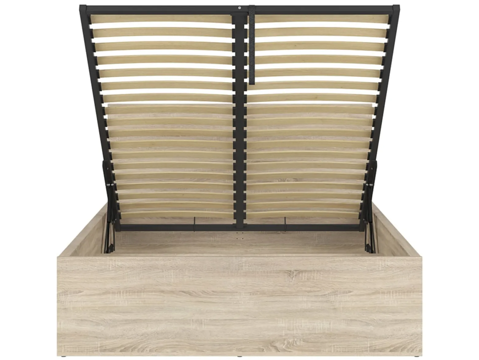 Zestaw łóżko Tetrix dąb sonoma ze stelażem i materac Mimas 140x200