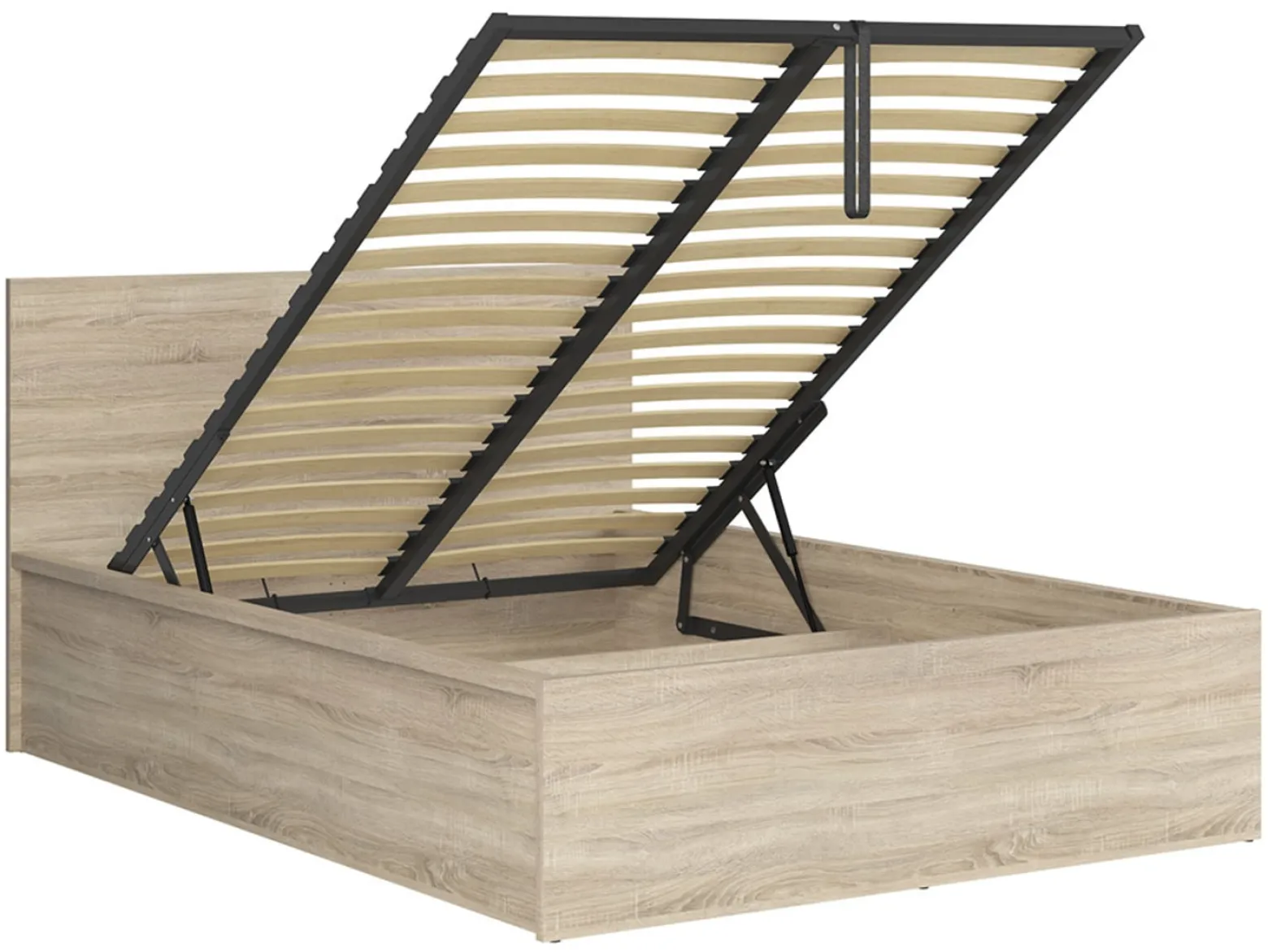 Zestaw łóżko Tetrix dąb sonoma ze stelażem i materac Mimas 140x200