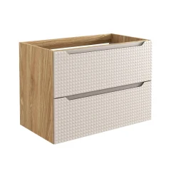 Zestaw Mebli Łazienkowych Luxor Beige 160cm z Blatem, 2 Umywalkami