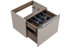 Zestaw Mebli Łazienkowych Santa Fe Taupe 80cm z Blatem, Umywalką Nablatową