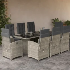 Zestaw mebli ogrodowych stolik krzesła szary technorattan na taras balkon