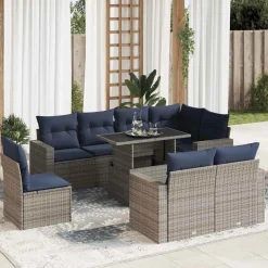Zestaw Mebli Ogrodowych Stół Rattan Poduszki Do Ogrodu Na Taras Na Patio