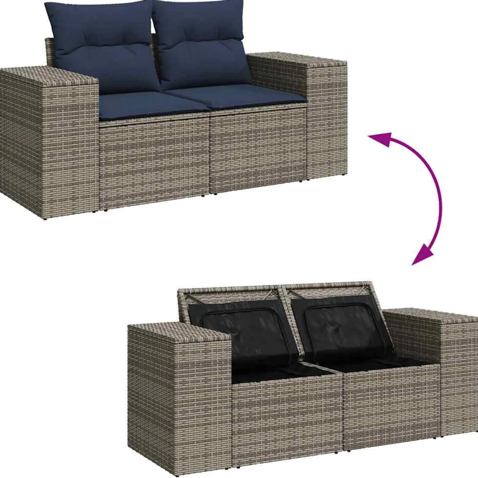 Zestaw Mebli Ogrodowych Stół Rattan Poduszki Do Ogrodu Na Taras Na Balkon
