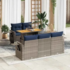 Zestaw Mebli Ogrodowych Stół Rattan Poduszki Do Ogrodu Na Taras Na Patio