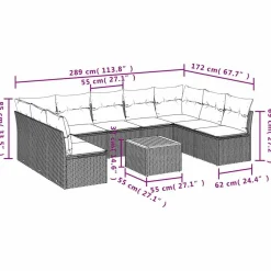 Zestaw Mebli Ogrodowych Stół Rattan Poduszki Do Ogrodu Na Taras Na Patio