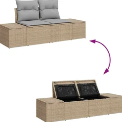 Zestaw Mebli Ogrodowych Wypoczynkowy Sofy Stolik Rattan Na Patio Na Taras
