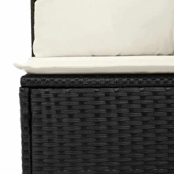 Zestaw Mebli Ogrodowych Wypoczynkowy Sofy Stolik Podnóżek Rattan Na Taras
