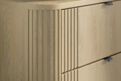 Zestaw OVALIA 100 cm Dąb Cremona ryflowany umywalka PURE czarne uchwyty