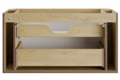 Zestaw OVALIA 100 cm Dąb Cremona ryflowany umywalka PURE czarne uchwyty
