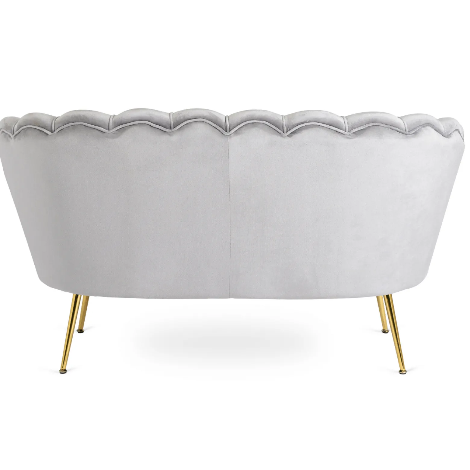 Zestaw Sofa Szara i Fotel Szary Muszelka Meble Wypoczynkowe Glamour Złote