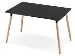 Zestaw stół prostokątny ADRIA 120x80 czarny + 4 krzesła MARK