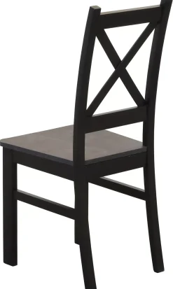 Zestaw stół 120x80 z 4 krzesłami M002-4 Czarny/Beton
