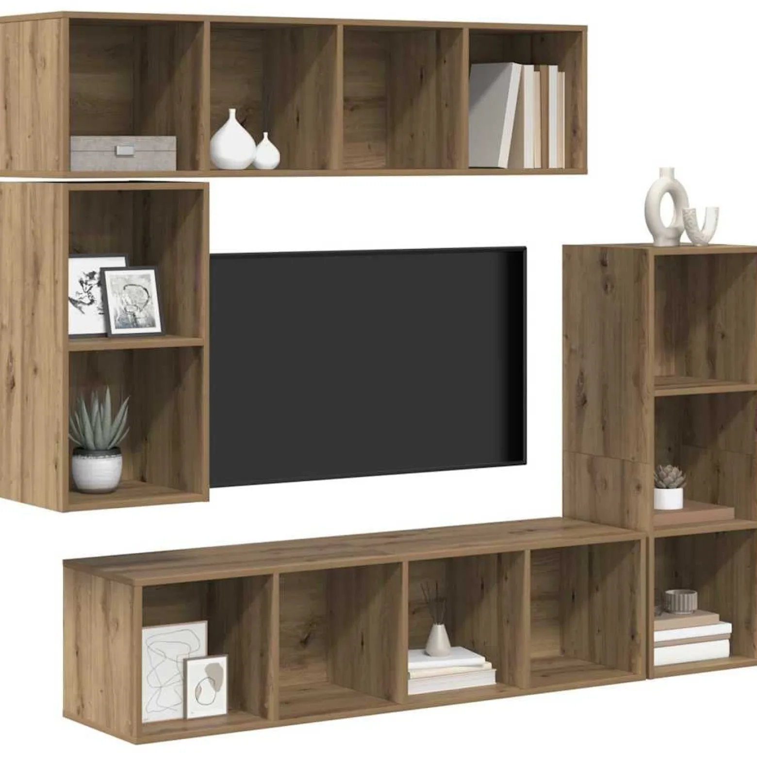 Zestaw szafek RTV 4 szt. dąb artisan 37 x 37 x 142.5 cm