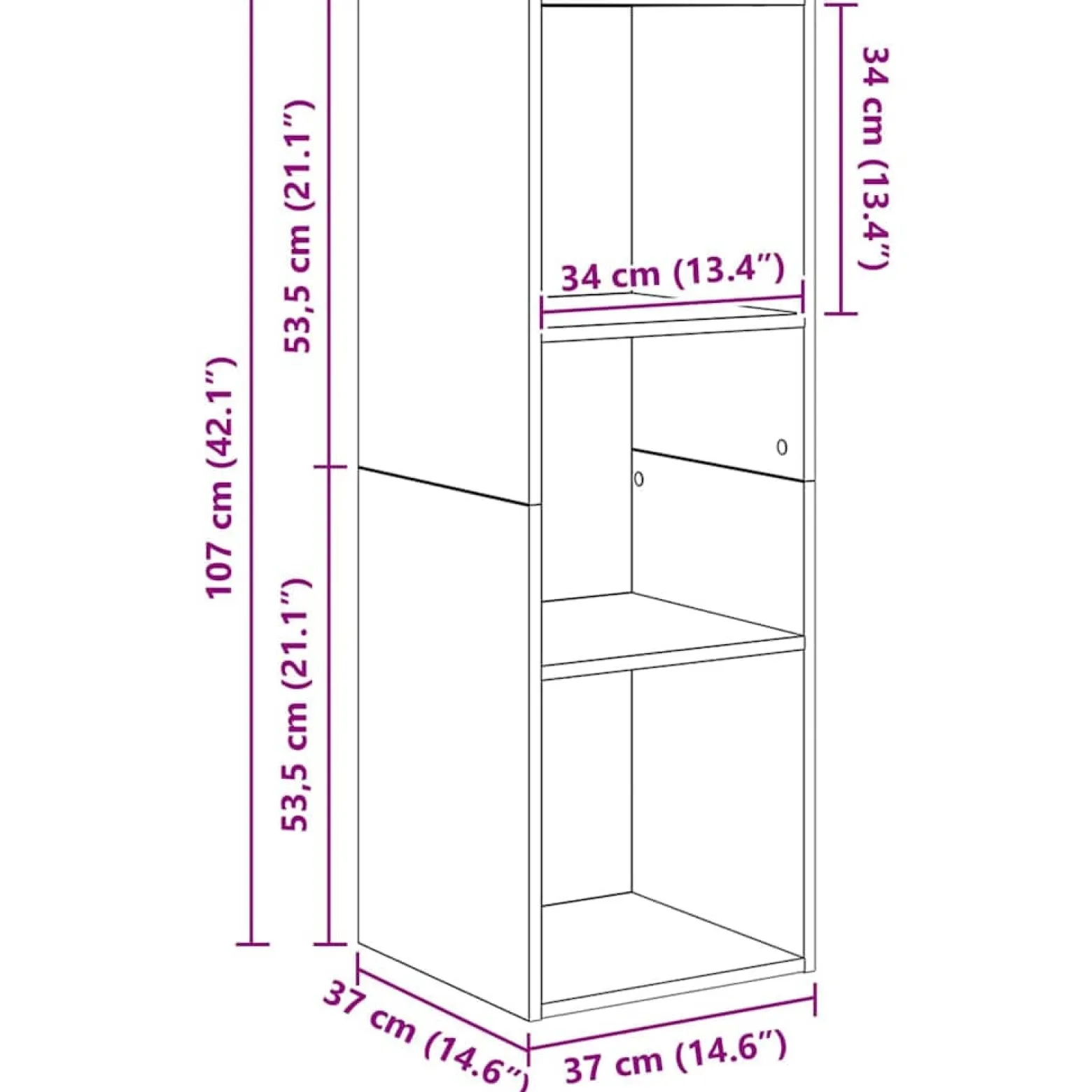 Zestaw szafek RTV 4 szt. dąb artisan 37 x 37 x 142.5 cm