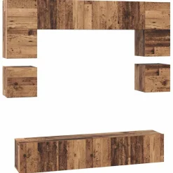 Zestaw Szafek RTV Szafka pod Telewizor Meblościanka Brąz 80 x 30 x 30 cm
