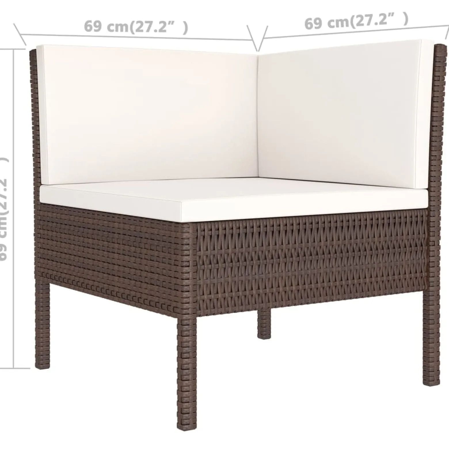 Zestaw wypoczynkowy do ogrodu Brąz Technorattan 2x narożna + 3x sofa