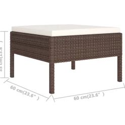 Zestaw wypoczynkowy do ogrodu Brąz Technorattan 2x narożna + 3x sofa
