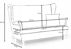 Zestaw wypoczynkowy mebli uszak ARI sofa fotele Family Meble