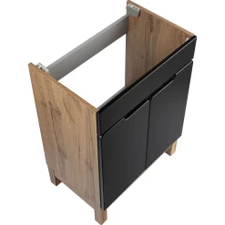 Zestaw Łazienkowy 60cm 2D Alma Słupek Dąb Wotan / Czarny Mat