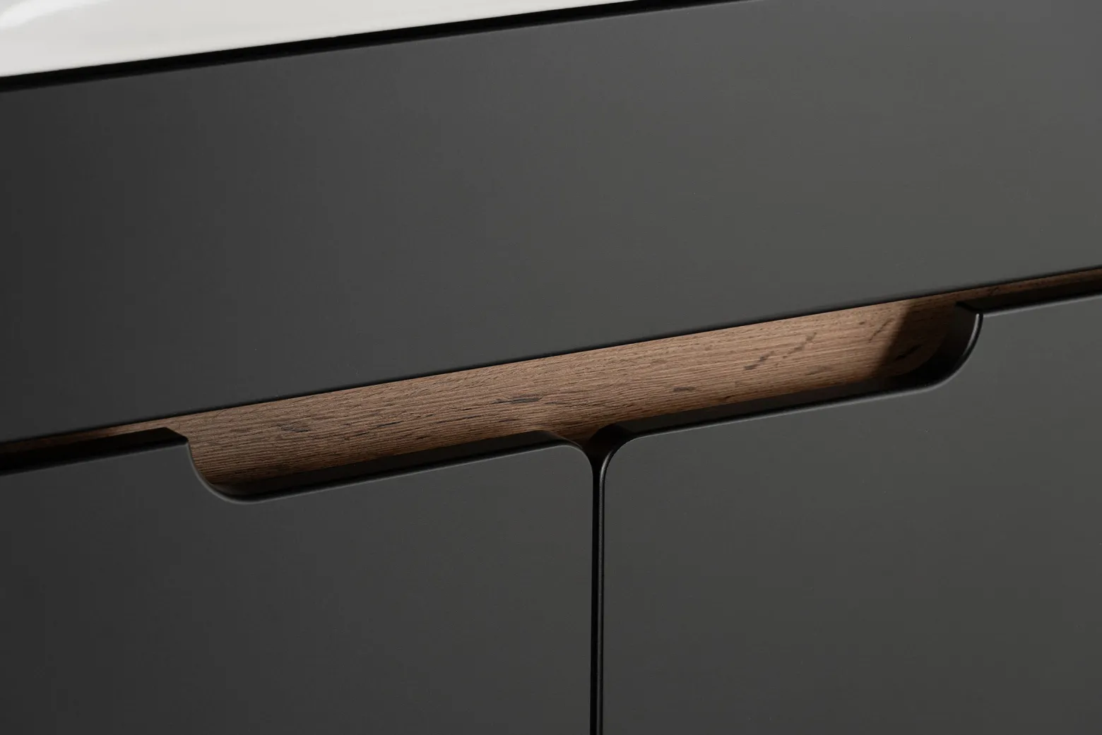 Zestaw Łazienkowy 60cm 2D Alma Słupek Dąb Wotan / Czarny Mat