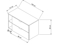 Zestaw Łazienkowy 100cm Szafka pod Umywalkę z Blatem
