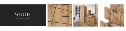 Zestaw Łazienkowy 80cm Szafka z Blatem Regał Umywalka Dąb Wotan Wood