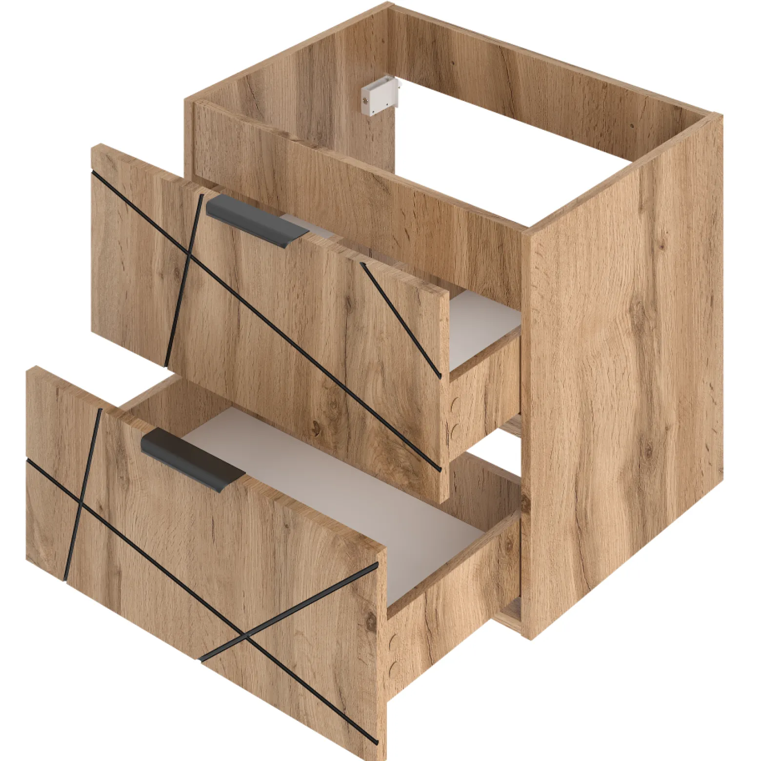 Zestaw Łazienkowy 80cm Szafka z Blatem Regał Umywalka Dąb Wotan Wood