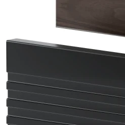 Zestaw Łazienkowy 120cm Szafka z Blatem Umywalka Słupek Czarny Mat / Orzech
