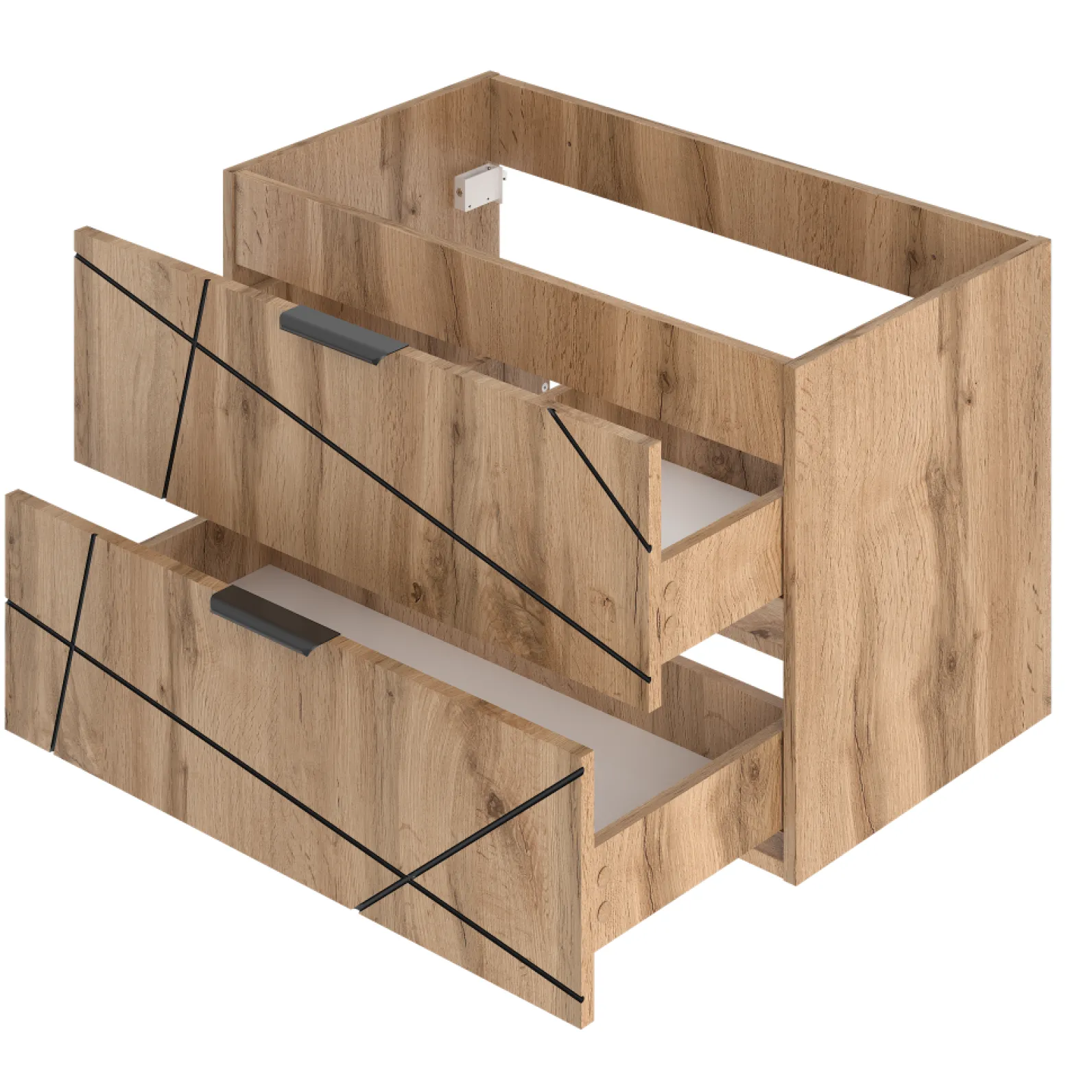 Zestaw Łazienkowy 80cm Szafka z Umywalką Dąb Wotan Wood