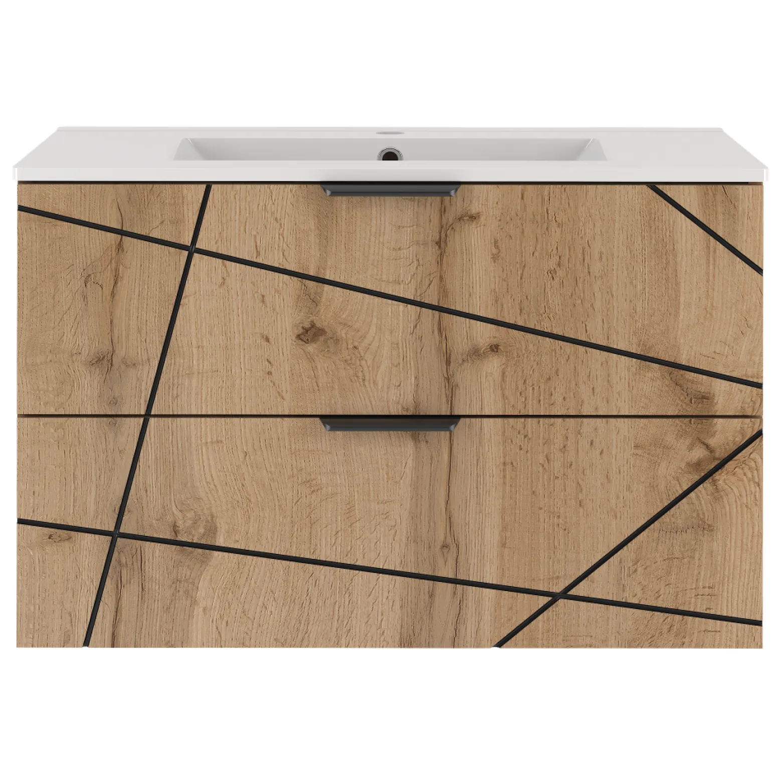 Zestaw Łazienkowy 80cm Szafka z Umywalką Dąb Wotan Wood