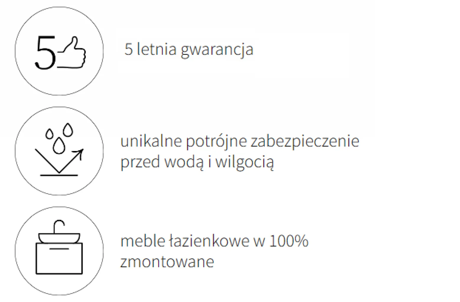 Zestaw Łazienkowy 100cm Szafka z Umywalką Biały Połysk GEO