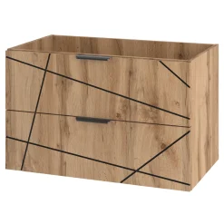 Zestaw Łazienkowy 80cm Szafka z Umywalką Słupek Dąb Wotan Wood
