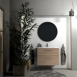 Zestaw Łazienkowy 80cm Szafka z Umywalką Grafit Mat GEO