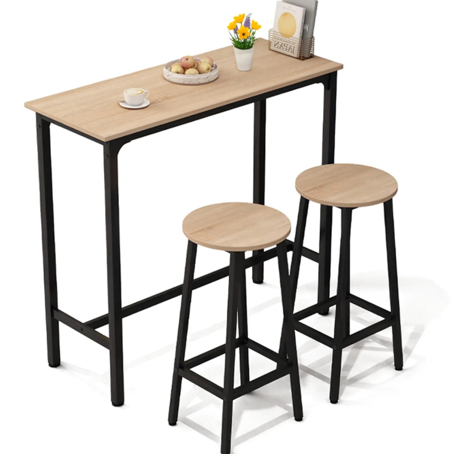 Zestaw barowy stół kuchenny + 2 krzesła hoker nowoczesny industrialny 100CM