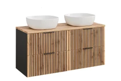 Zestaw 120 cm: 2 x szafka + blat + 2 x umywalka XILO