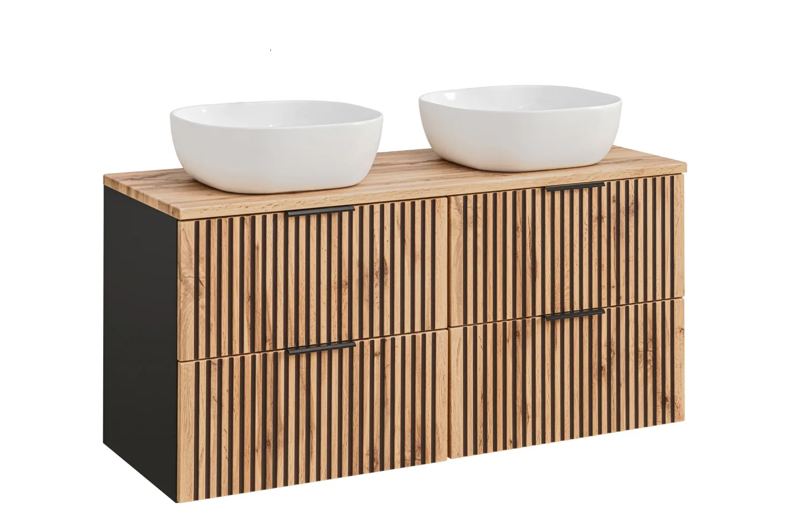 Zestaw 120 cm: 2 x szafka + blat + 2 x umywalka XILO