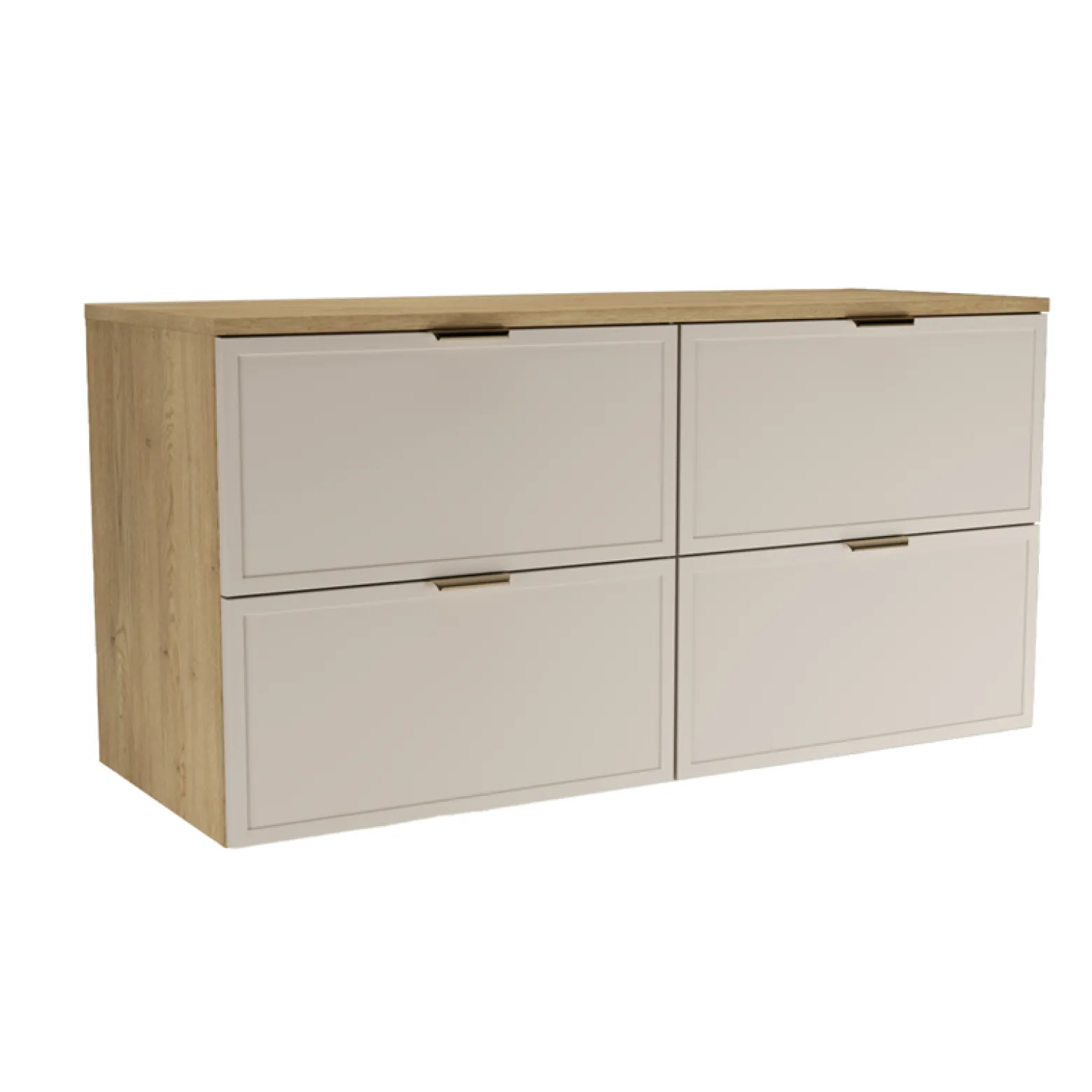 Zestaw do Łazienki 120cm Szafka Blat Słupek Fronty Ramka Cremona/Kaszmir