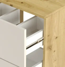 Zestaw do Łazienki 100cm Szafka z Blatem Regał Słupek Dąb Artisan / Biały