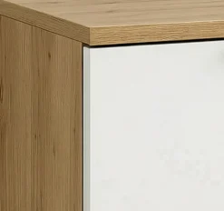 Zestaw do Łazienki 100cm Szafka z Blatem Regał Słupek Dąb Artisan / Biały