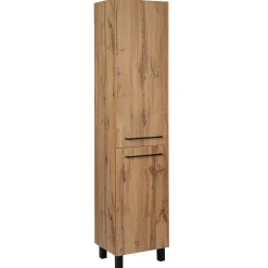 Zestaw do Łazienki 60cm Szafka z Umywalką Słupek 40cm Dąb Wotan