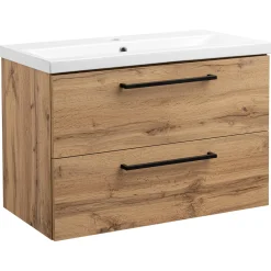 Zestaw do Łazienki 80cm Szafka z Umywalką Dąb Wotan Aster