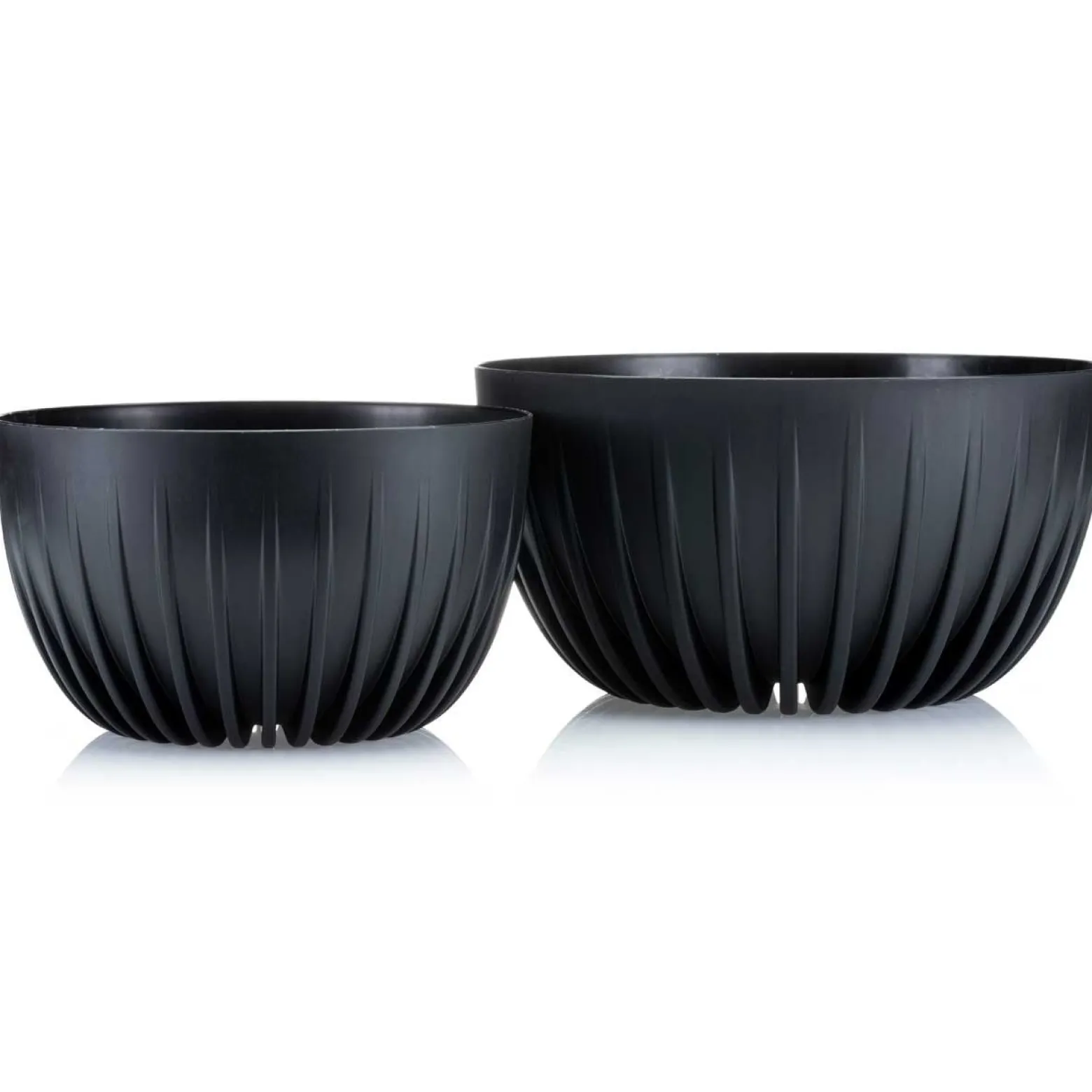 Zestaw doniczek Stripped Eco recykling czarne