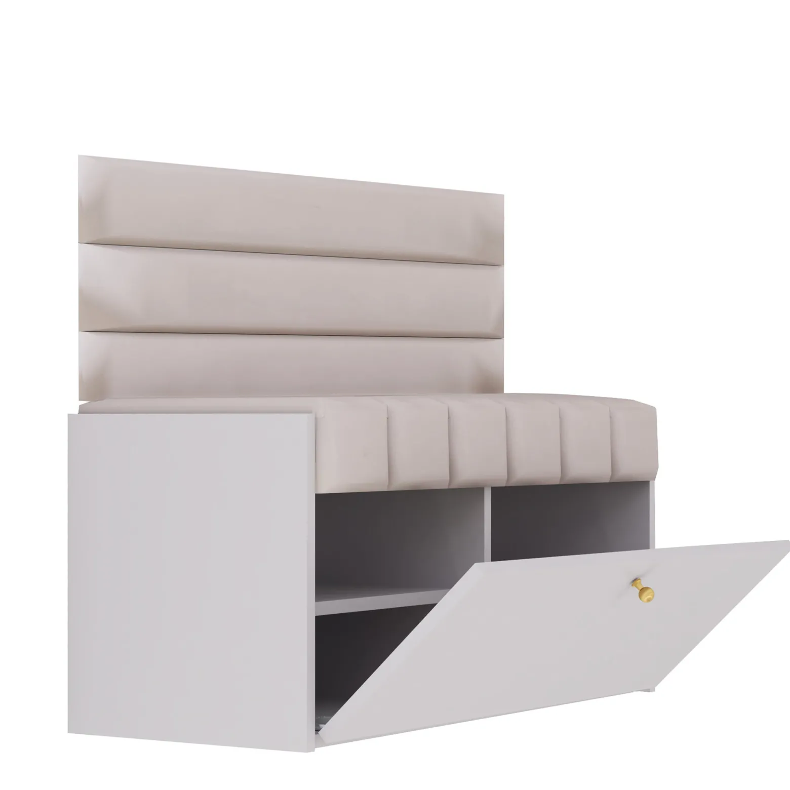 Zestaw Do Przedpokoju Diana P3 Kaszmir/Beż/Złoty 90X40X90 Cm Welur Beż