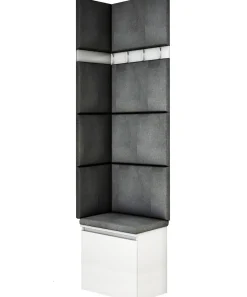 Zestaw Do Przedpokoju 1P8 Biały/Szary 50X37X212 Cm Welur Szary