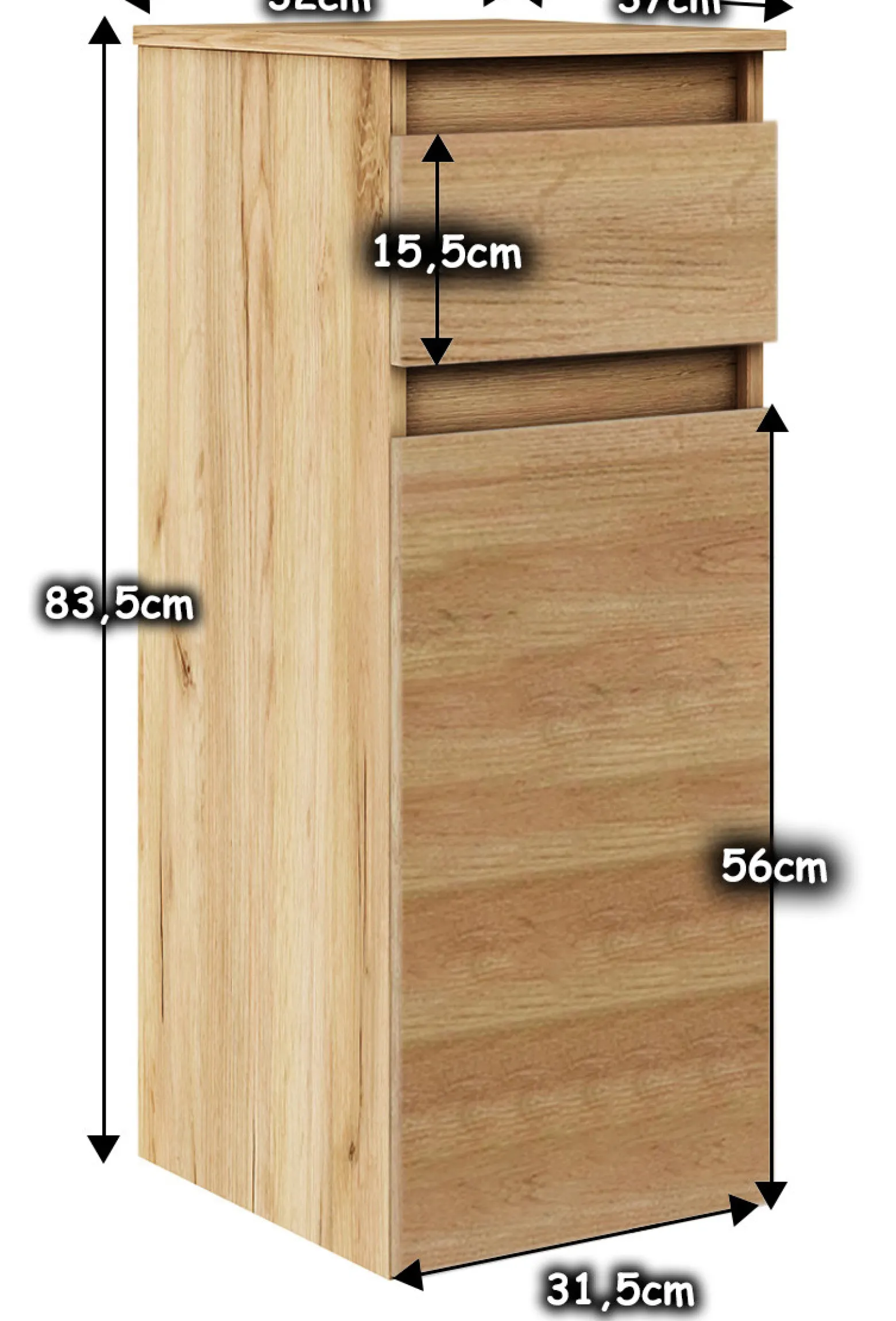 Zestaw Do Przedpokoju 1P1S(1S1D) Dąb Craft Złoty/Czarny 82X37X83,5 Cm Welur