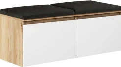 Zestaw Do Przedpokoju 2P12W Dąb Craft Złoty/Białt Mat/Czarny 100X37X212 Cm