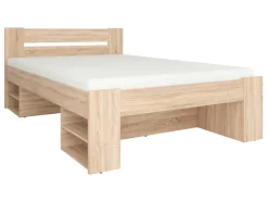 Zestaw łóżko Nepo Plus dąb sonoma ze stelażem i materacem Premia 140x200